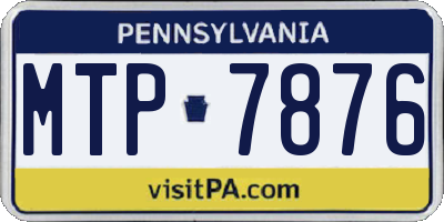 PA license plate MTP7876
