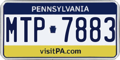 PA license plate MTP7883