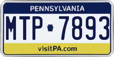 PA license plate MTP7893