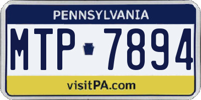 PA license plate MTP7894