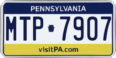 PA license plate MTP7907