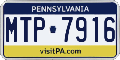 PA license plate MTP7916