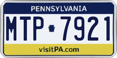 PA license plate MTP7921