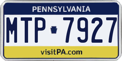 PA license plate MTP7927
