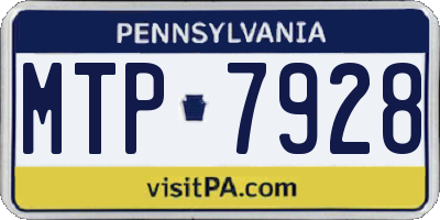 PA license plate MTP7928
