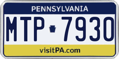 PA license plate MTP7930
