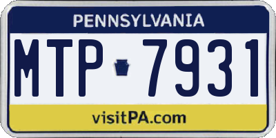 PA license plate MTP7931