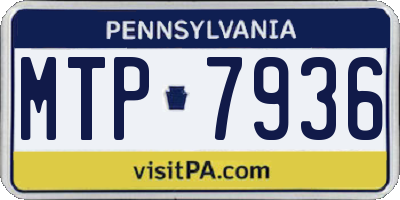 PA license plate MTP7936
