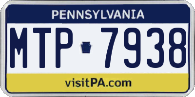 PA license plate MTP7938
