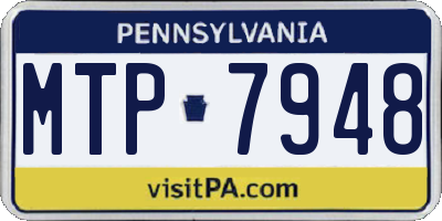 PA license plate MTP7948