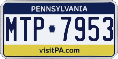 PA license plate MTP7953