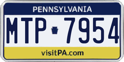 PA license plate MTP7954