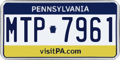 PA license plate MTP7961