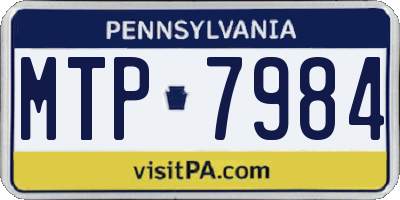 PA license plate MTP7984