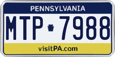 PA license plate MTP7988