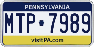 PA license plate MTP7989