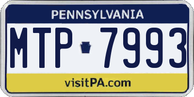 PA license plate MTP7993