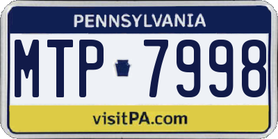 PA license plate MTP7998