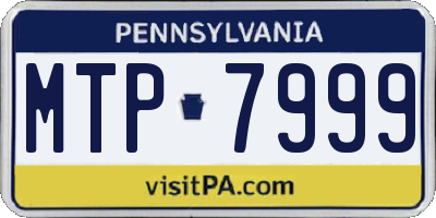 PA license plate MTP7999