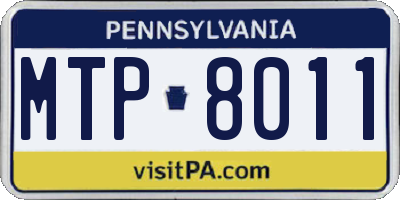 PA license plate MTP8011