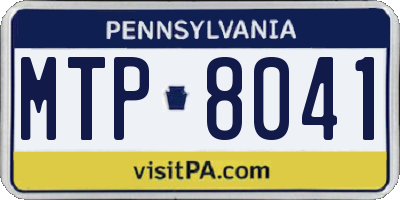 PA license plate MTP8041