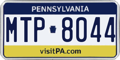 PA license plate MTP8044