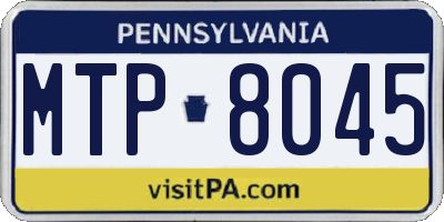 PA license plate MTP8045
