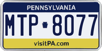PA license plate MTP8077