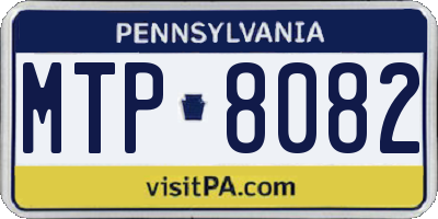 PA license plate MTP8082
