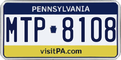 PA license plate MTP8108