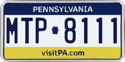 PA license plate MTP8111