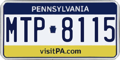PA license plate MTP8115