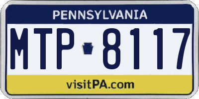 PA license plate MTP8117