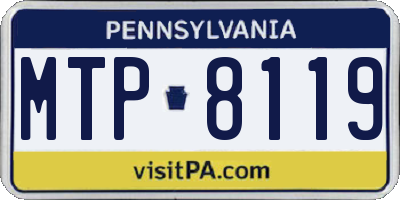 PA license plate MTP8119