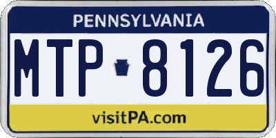 PA license plate MTP8126