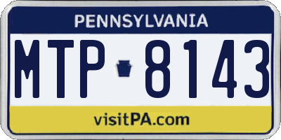 PA license plate MTP8143