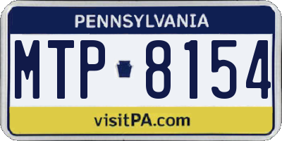 PA license plate MTP8154
