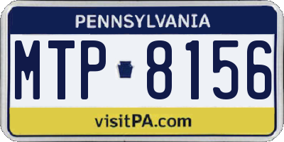 PA license plate MTP8156