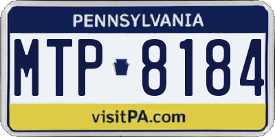 PA license plate MTP8184
