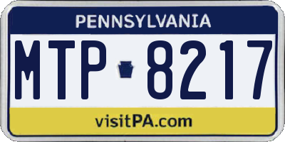 PA license plate MTP8217