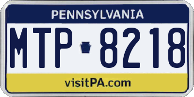 PA license plate MTP8218
