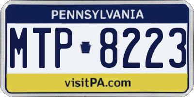 PA license plate MTP8223