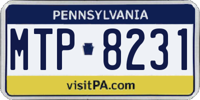 PA license plate MTP8231