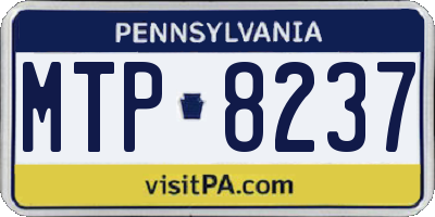 PA license plate MTP8237