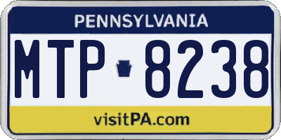 PA license plate MTP8238