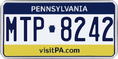 PA license plate MTP8242