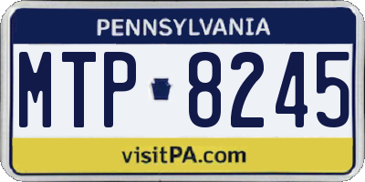 PA license plate MTP8245