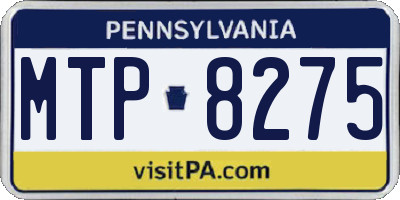 PA license plate MTP8275