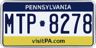PA license plate MTP8278