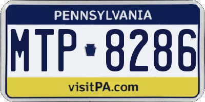 PA license plate MTP8286